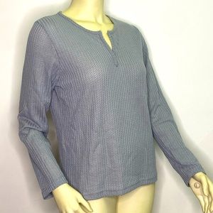 Grey ribbed cozy shirt (L)